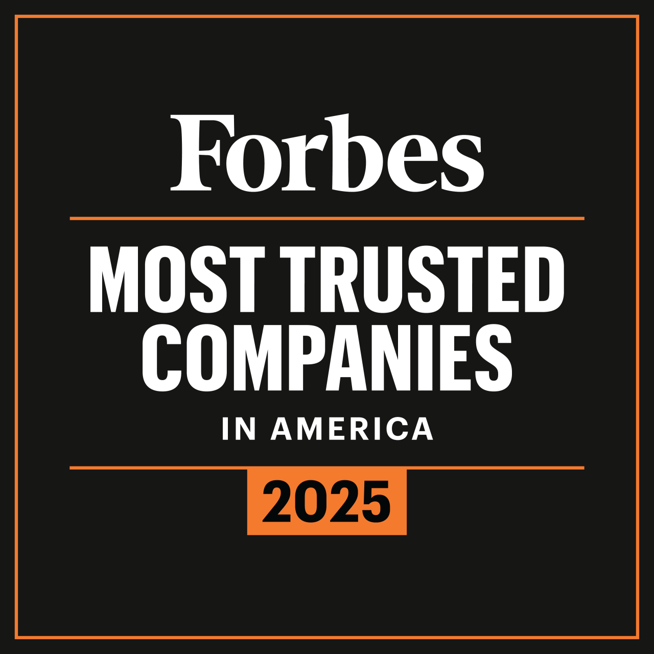 Forbes Most Trusted Companies In America 2025 logo