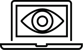 an eye displayed on a laptop screen