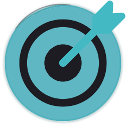 A target with a single arrow perfectly lodged in its center, symbolizing precision and focus.