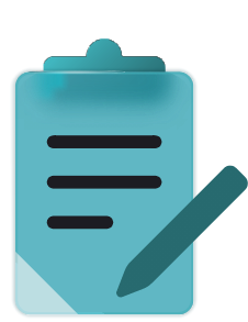 Clipboard icon representing document organization and note-taking functionality.