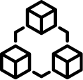 an icon of 3 cubes