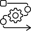 an icon of a gear with arrows