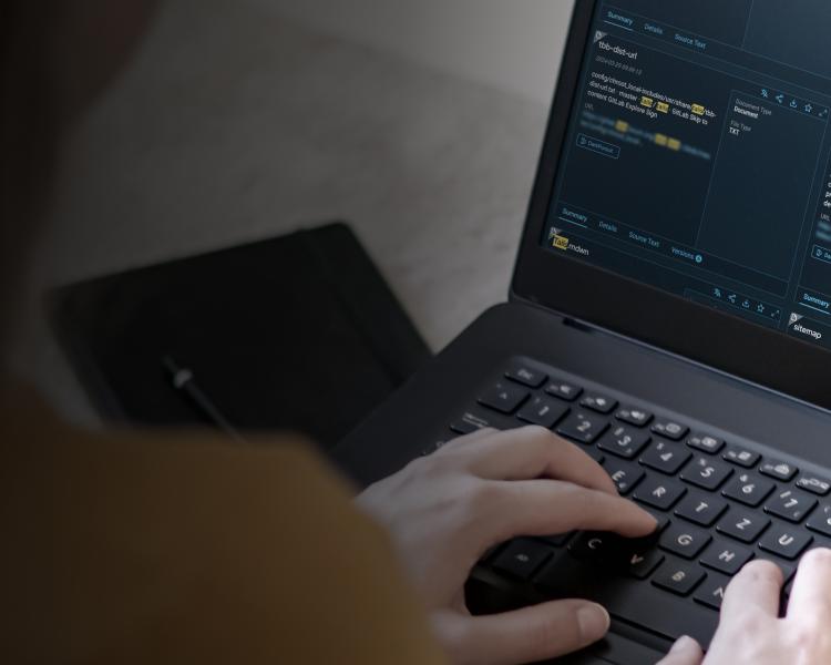 A person working on a laptop
