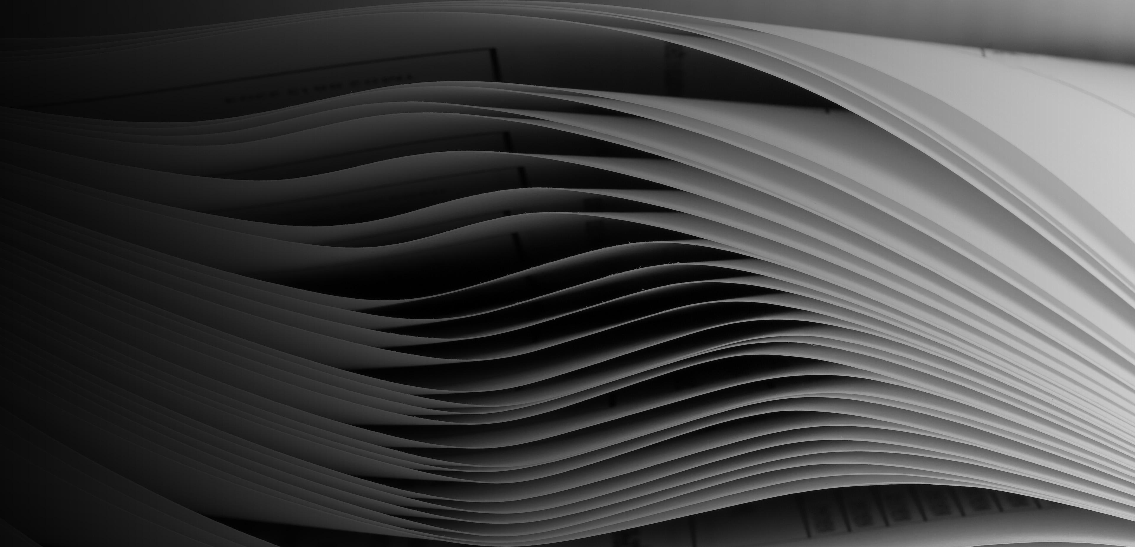 Black and white image of a book featuring a distinctive wavy pattern on its cover.