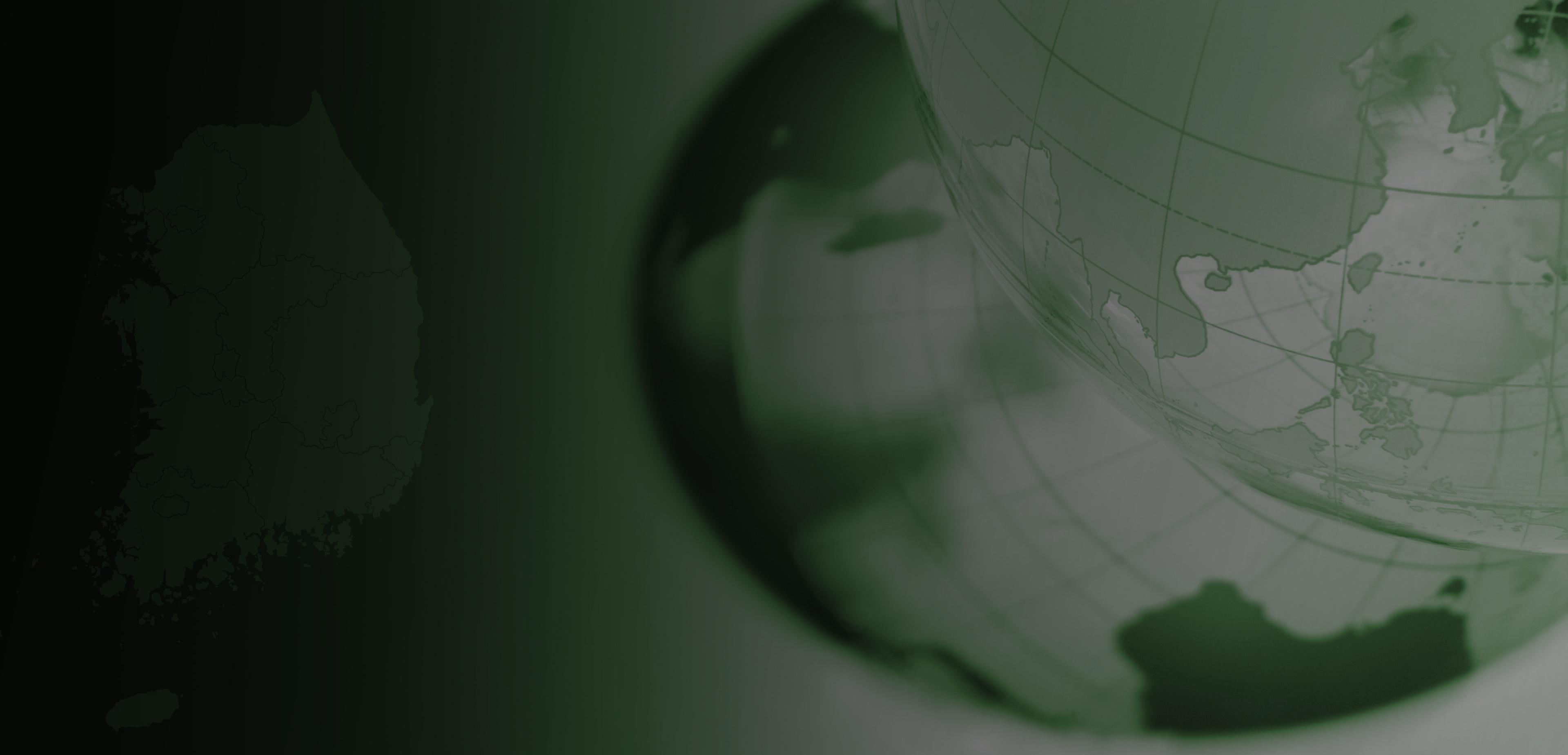 Map and globe of South Korea