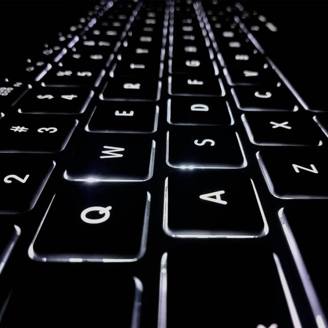 A lit up keyboard