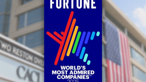 CACI HQ with the Fortune World's Most Admired Companies logo