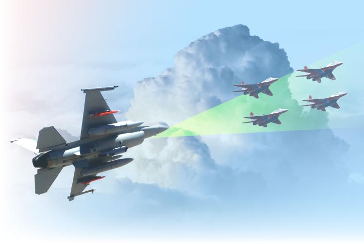 A figther jet using LIDAR technology